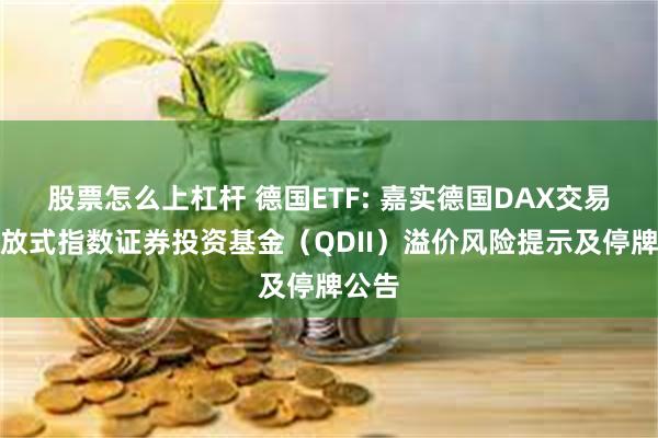 股票怎么上杠杆 德国ETF: 嘉实德国DAX交易型开放式指数证券投资基金（QDII）溢价风险提示及停牌公告