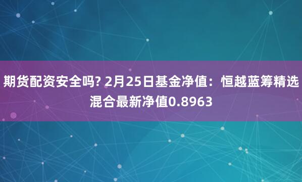 期货配资安全吗? 2月25日基金净值：恒越蓝筹精选混合最新净值0.8963