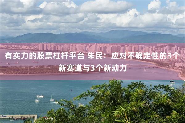有实力的股票杠杆平台 朱民:应对不确定性的3个新赛道与3个新动力